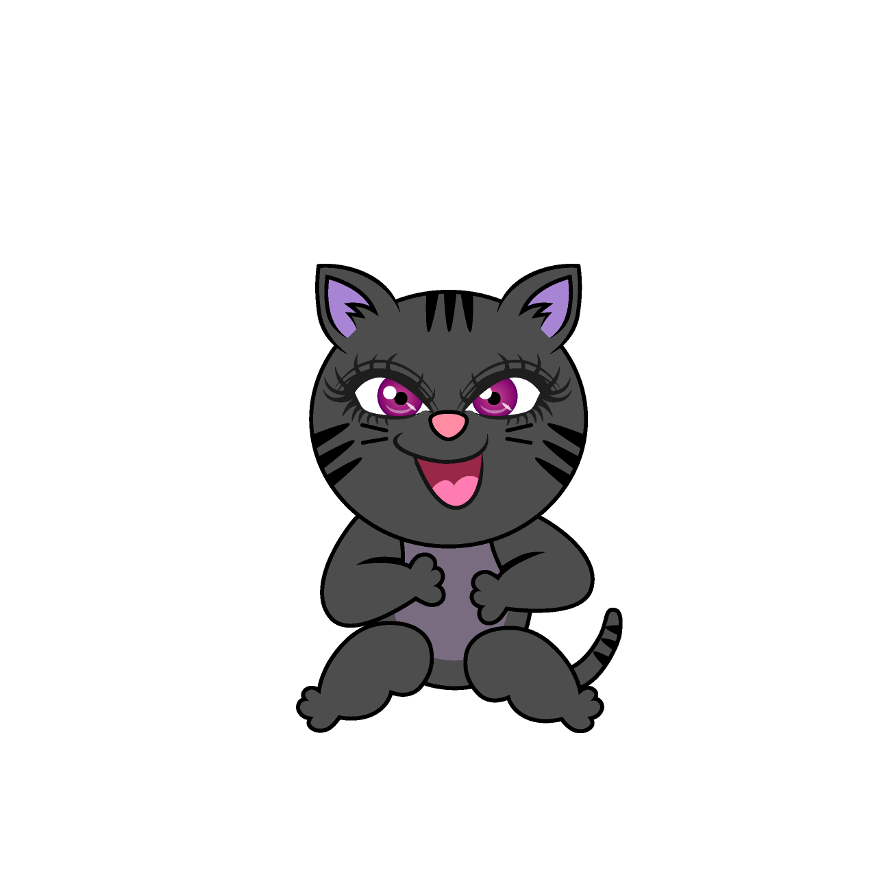 Laughing Girl Cat