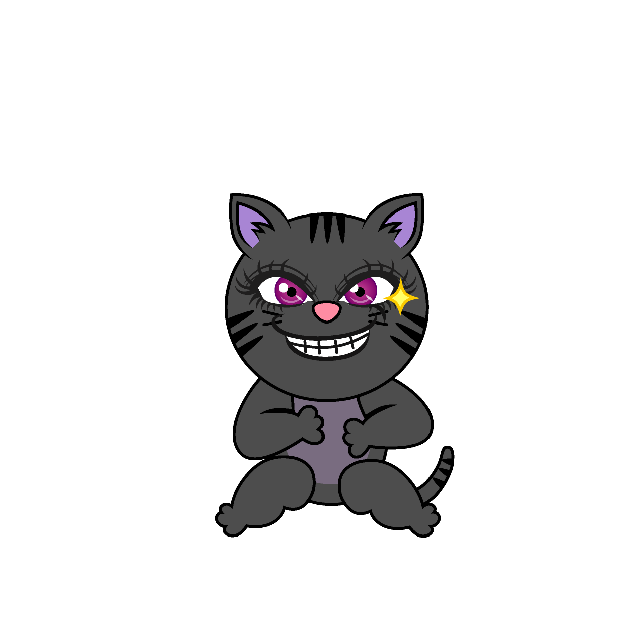 Grinning Girl Cat