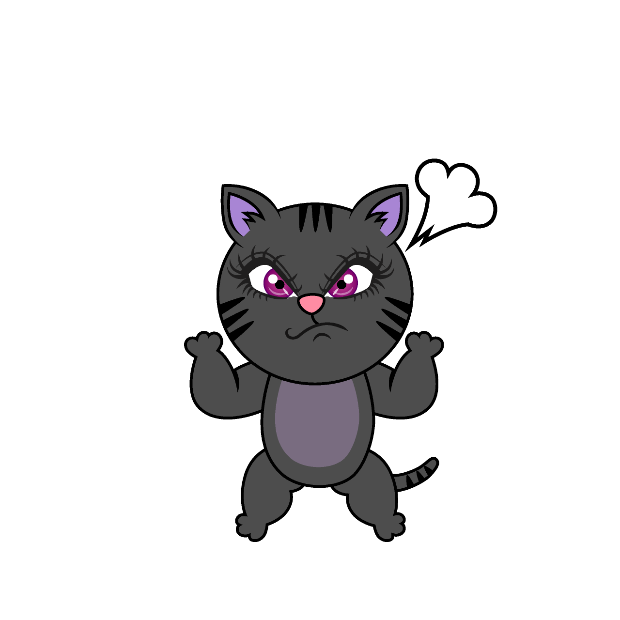 Angry Girl Cat