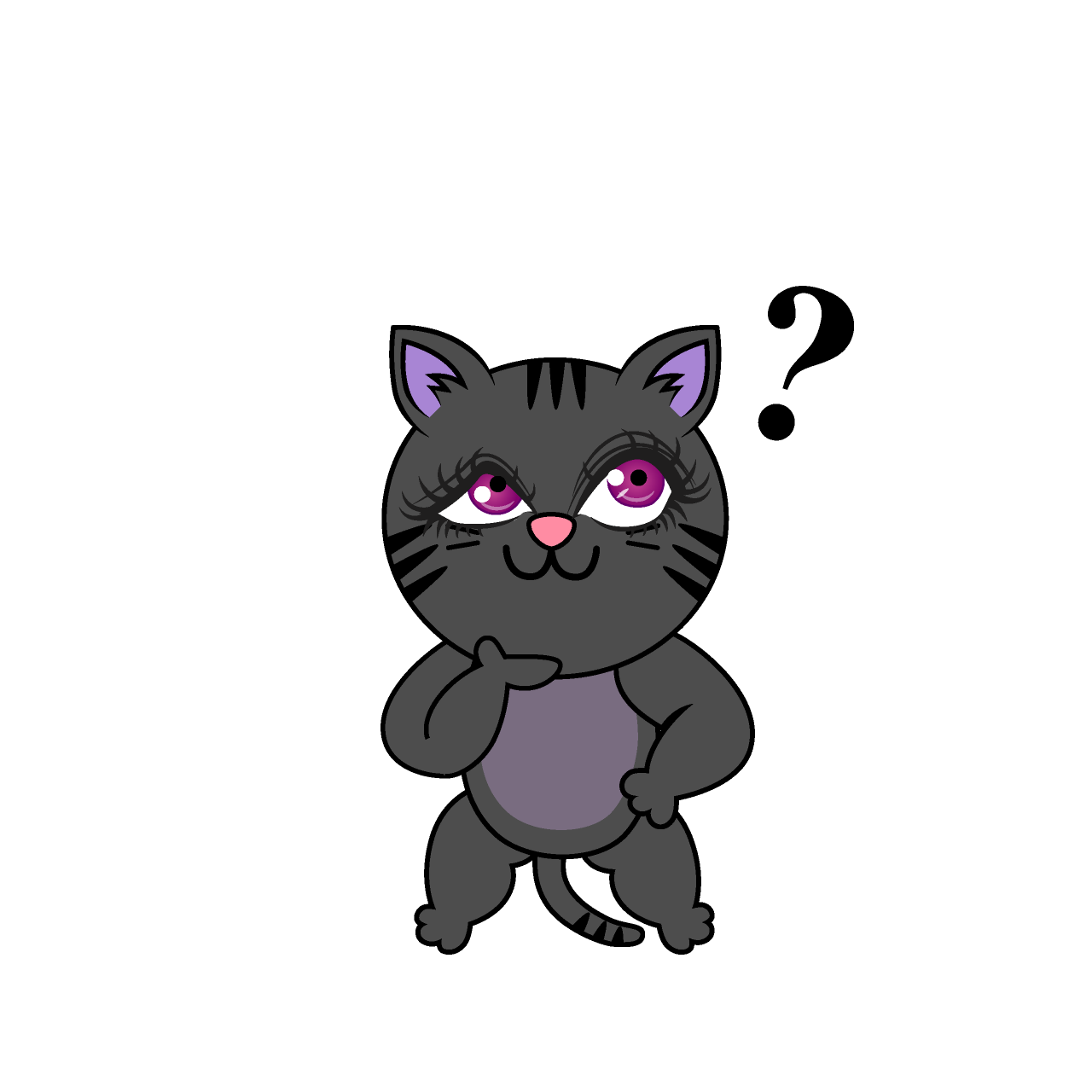 Thinking Girl Cat