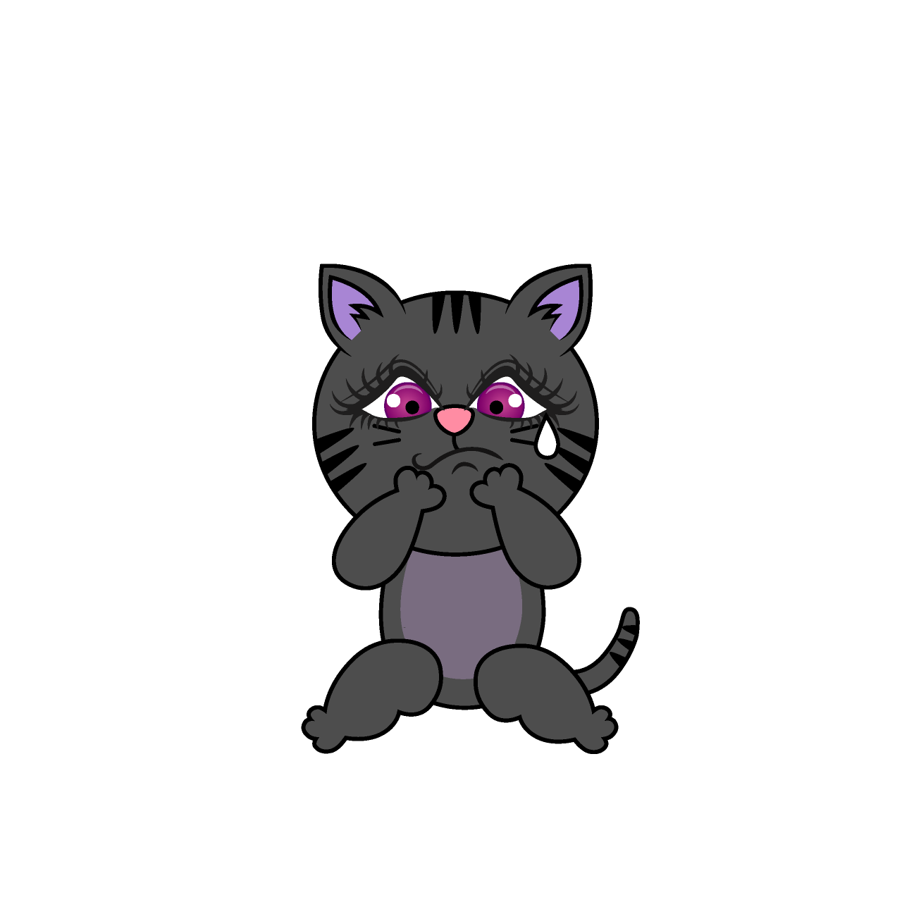 Sad Girl Cat