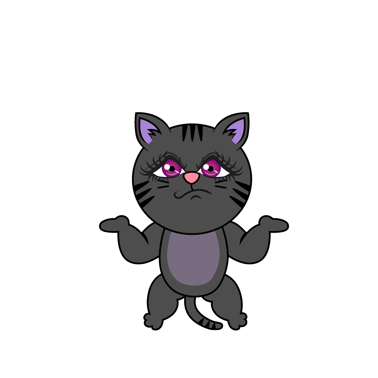 Troubled Girl Cat