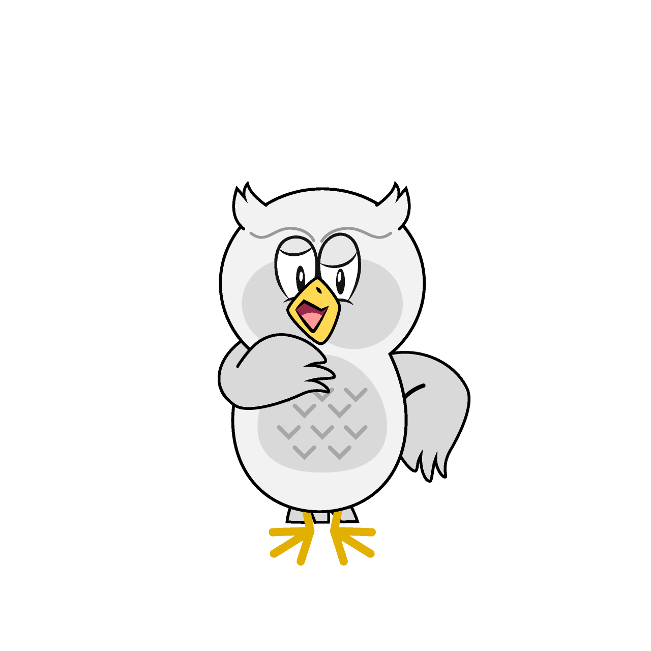 Grinning White Owl