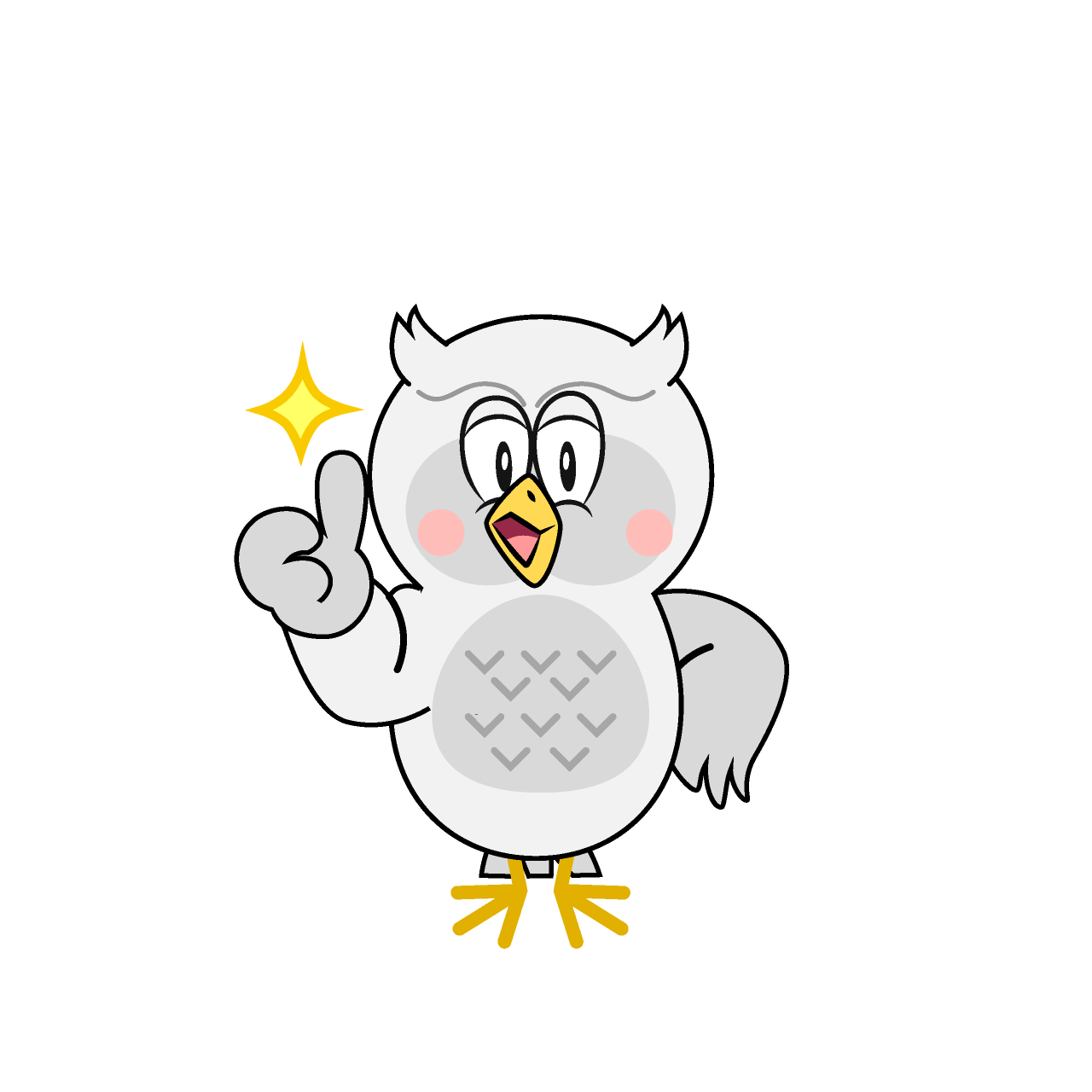 Thumbs up White Owl
