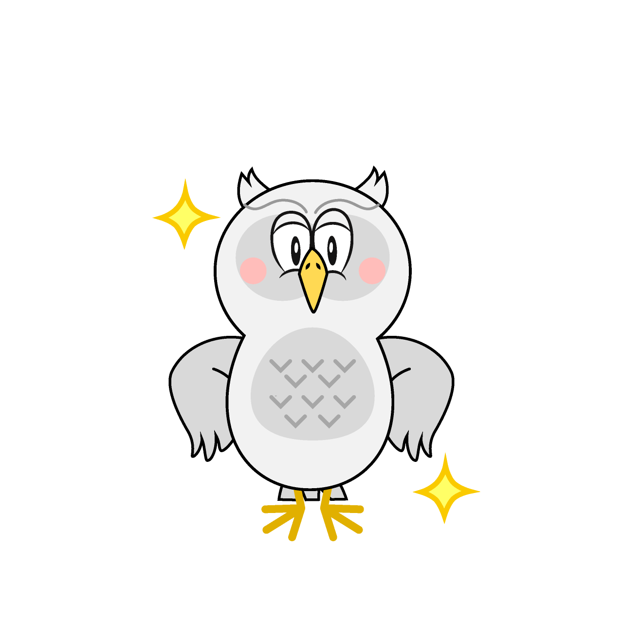 Glitter White Owl