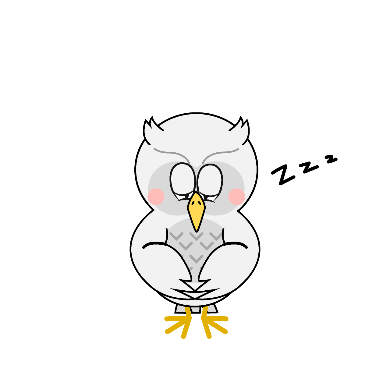 Sleeping White Owl