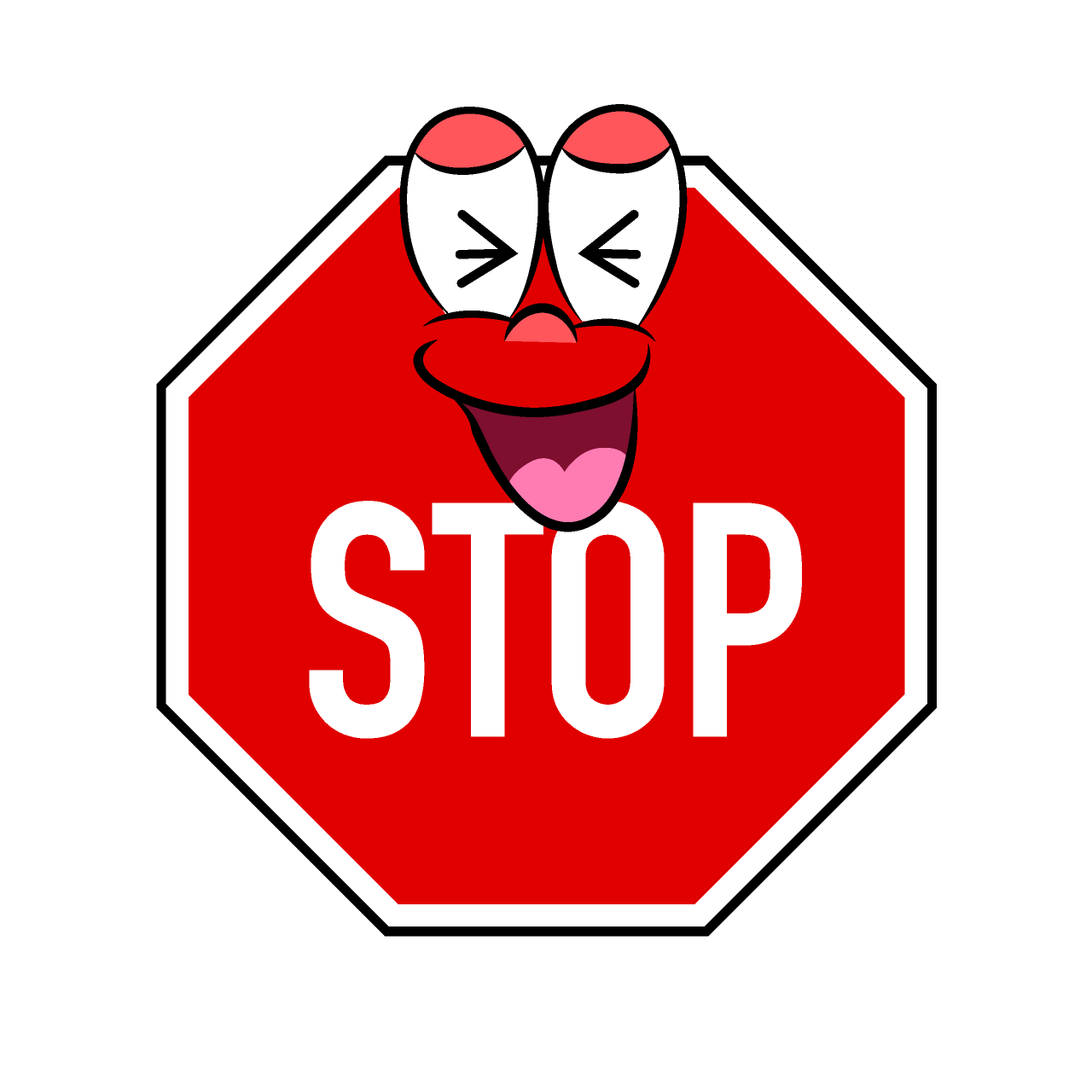 Laughing Stop Sign