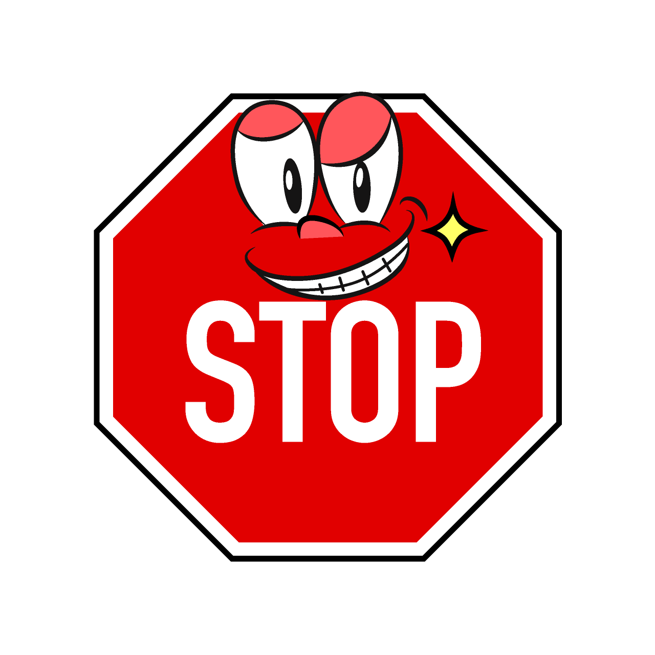 Grinning Stop Sign