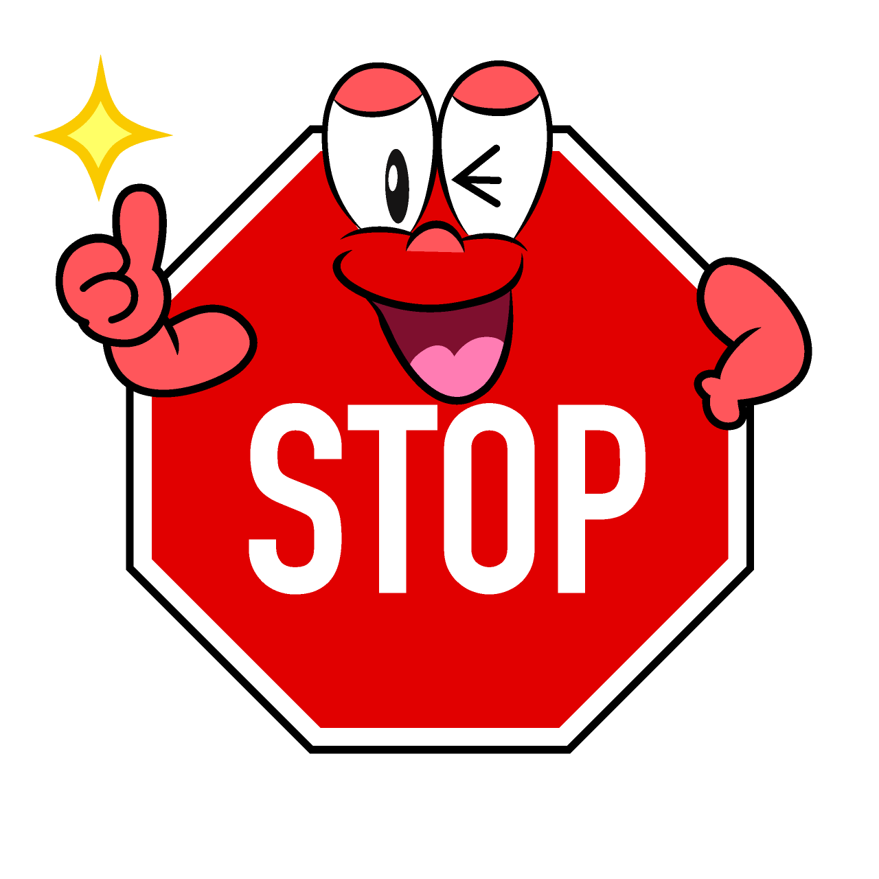 Thumbs up Stop Sign