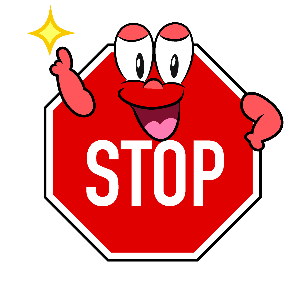 Posing Stop Sign