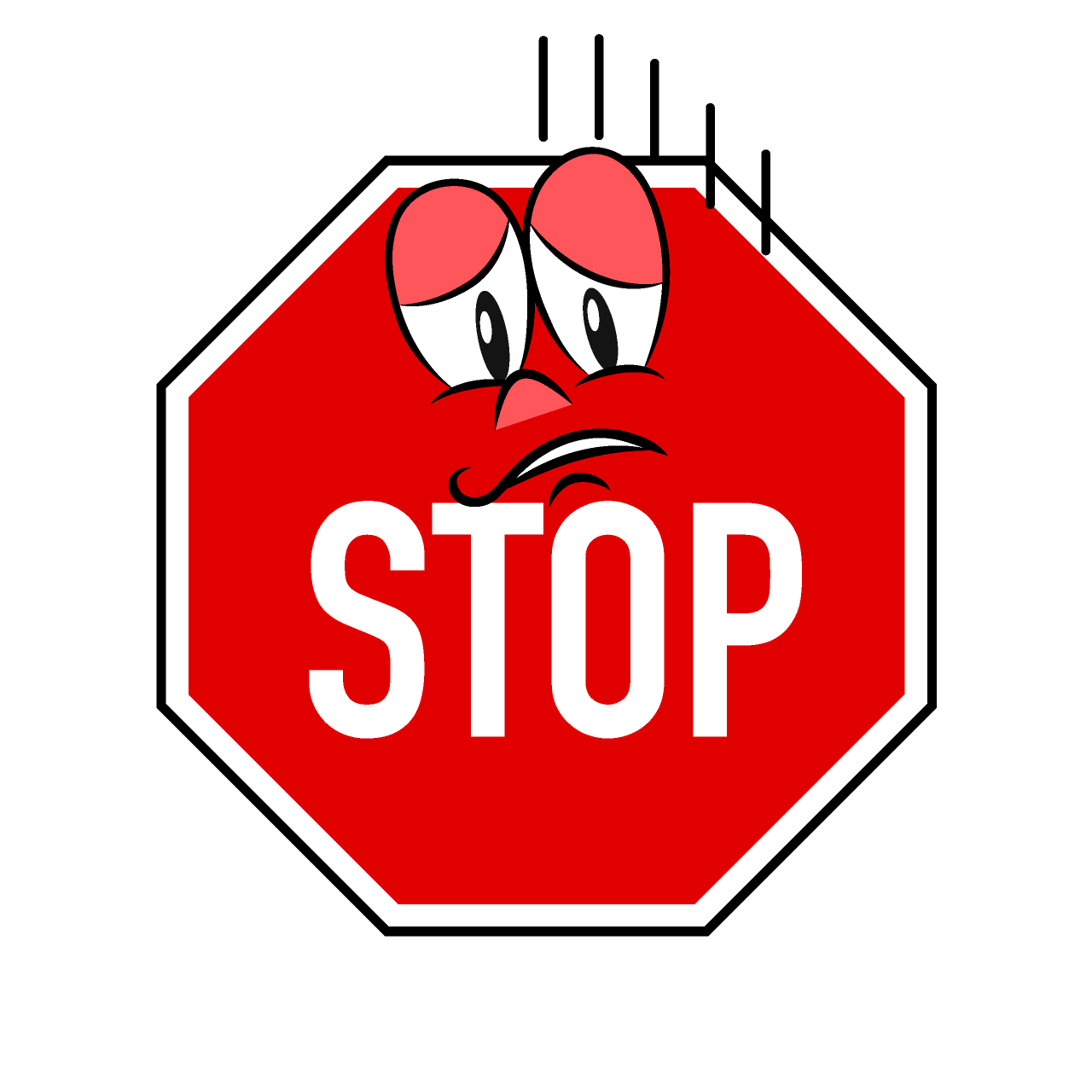 Depressed Stop Sign