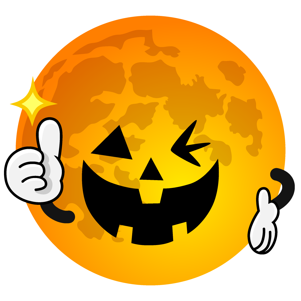 Thumbs up Halloween Moon