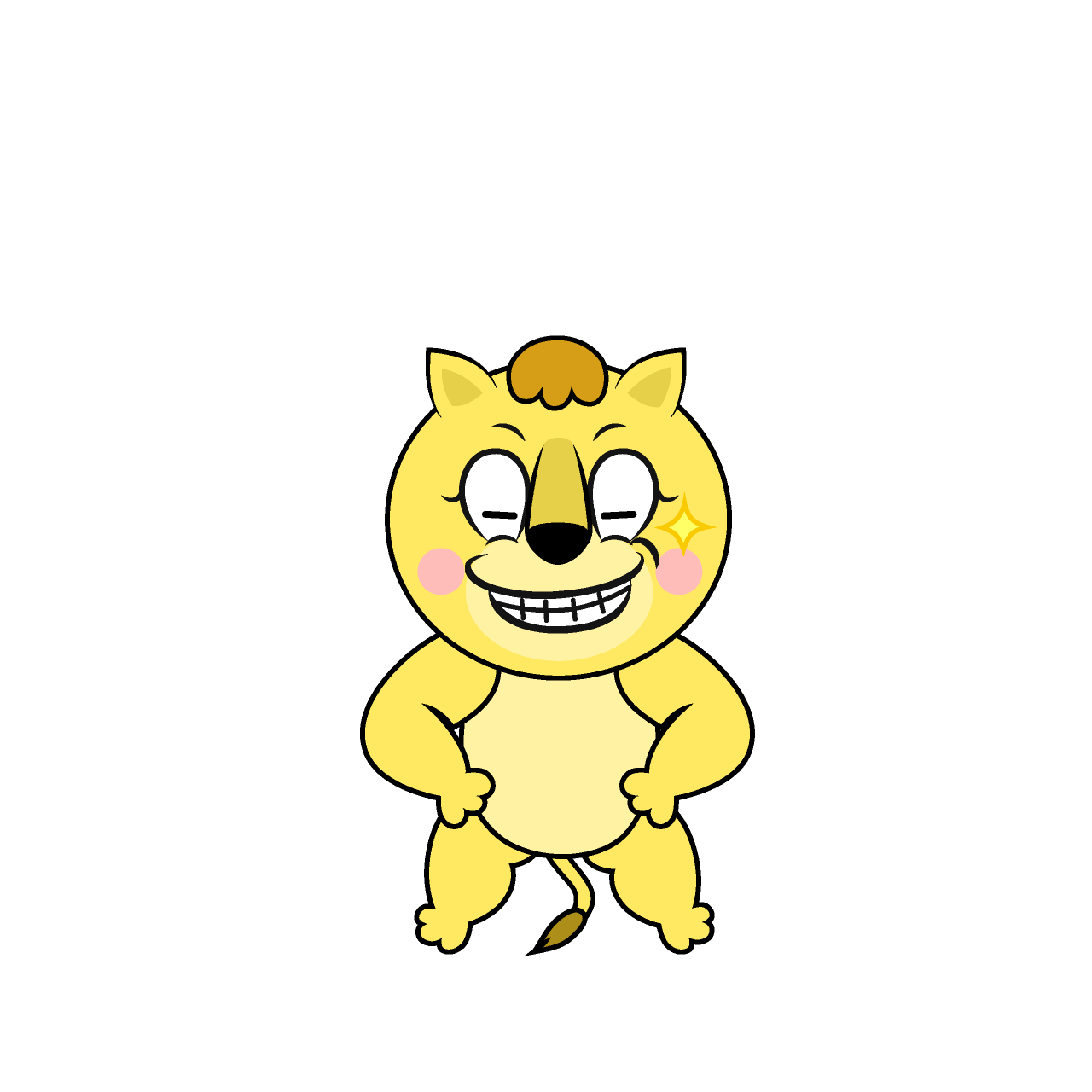Grinning Lila Lion