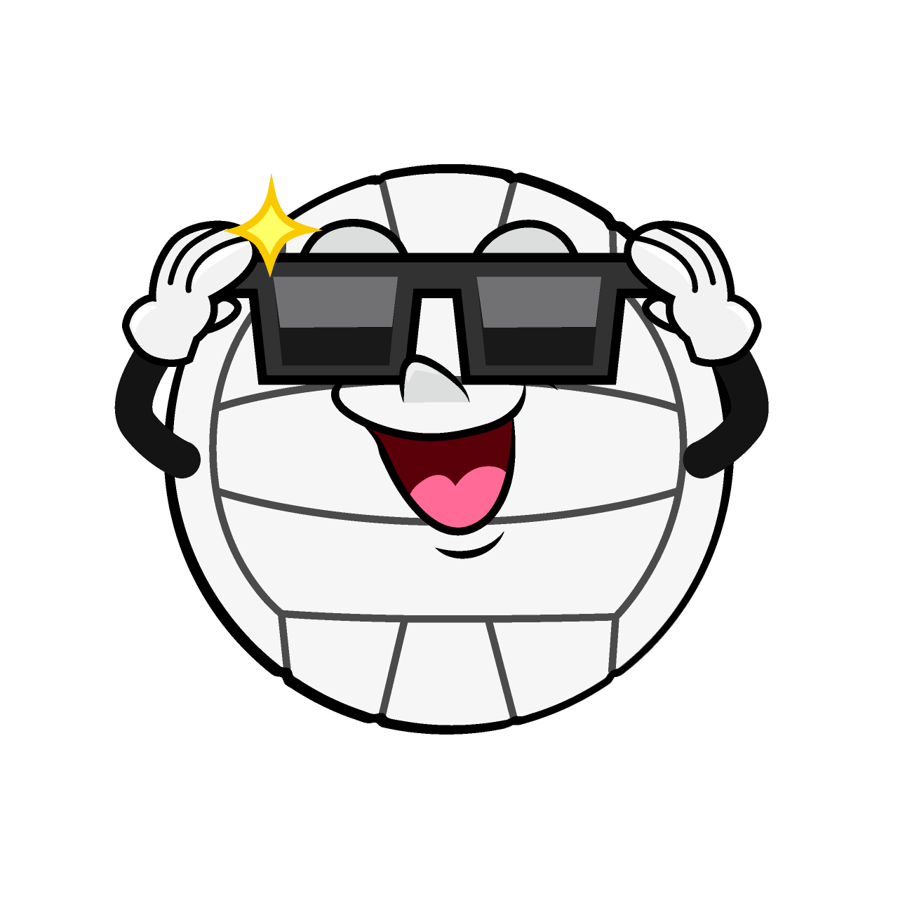 Volleyball with Sunglasses