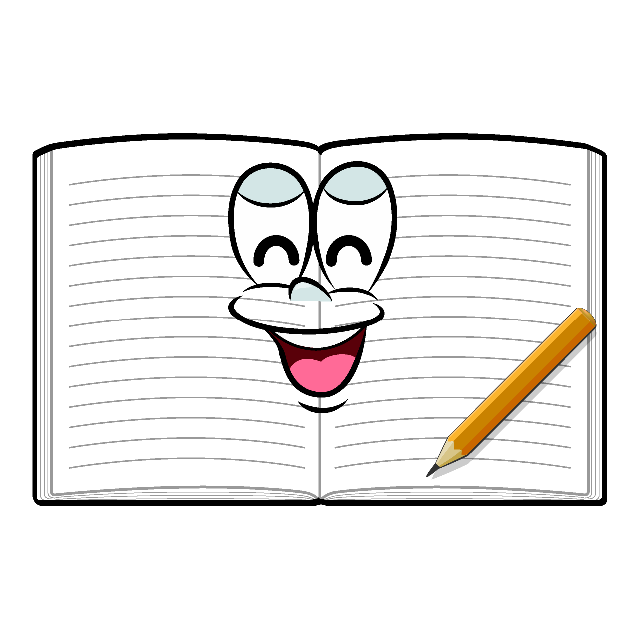 Smiling Open Notebook