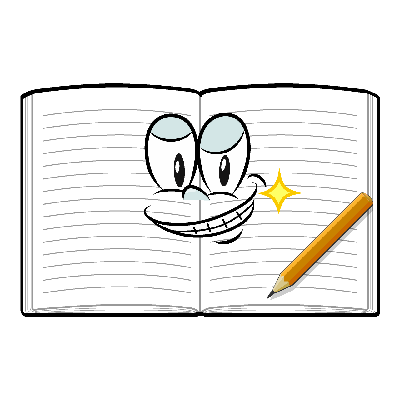 Grinning Open Notebook