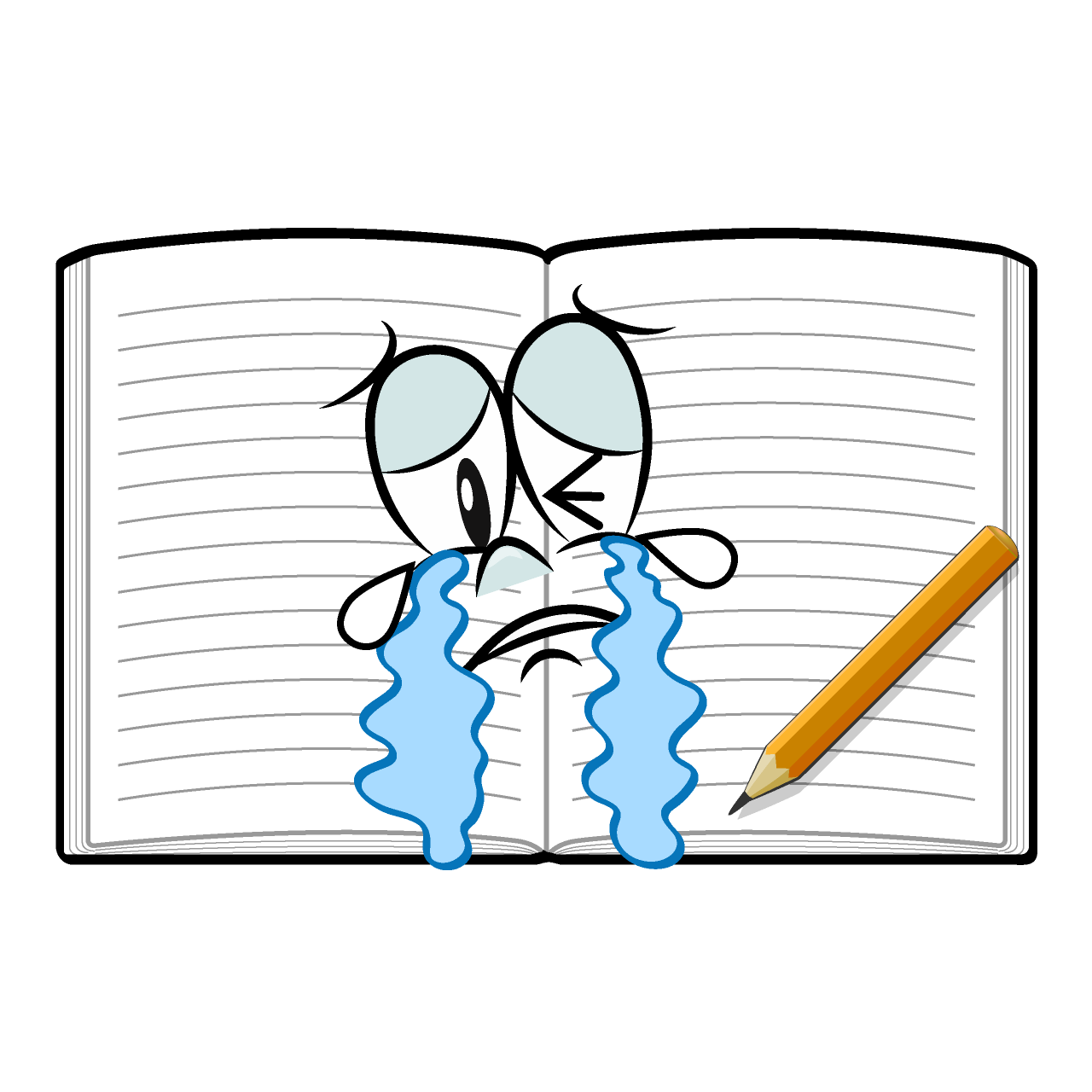 Crying Open Notebook