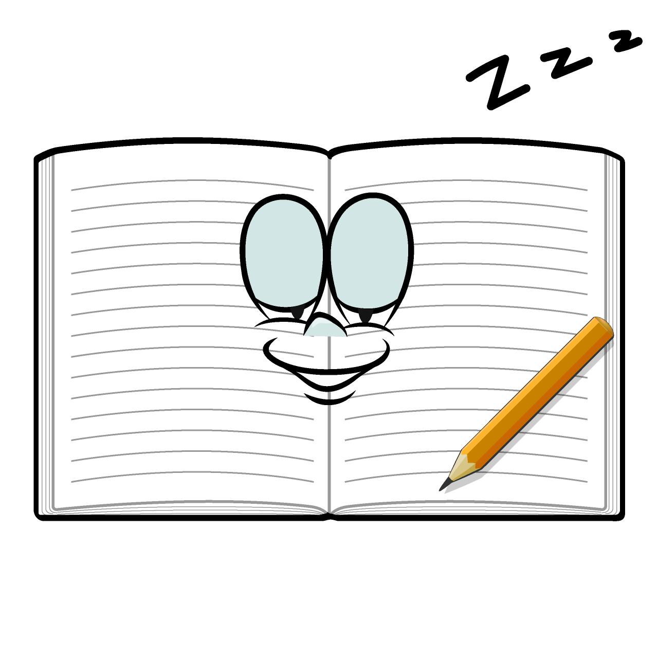 Sleeping Open Notebook