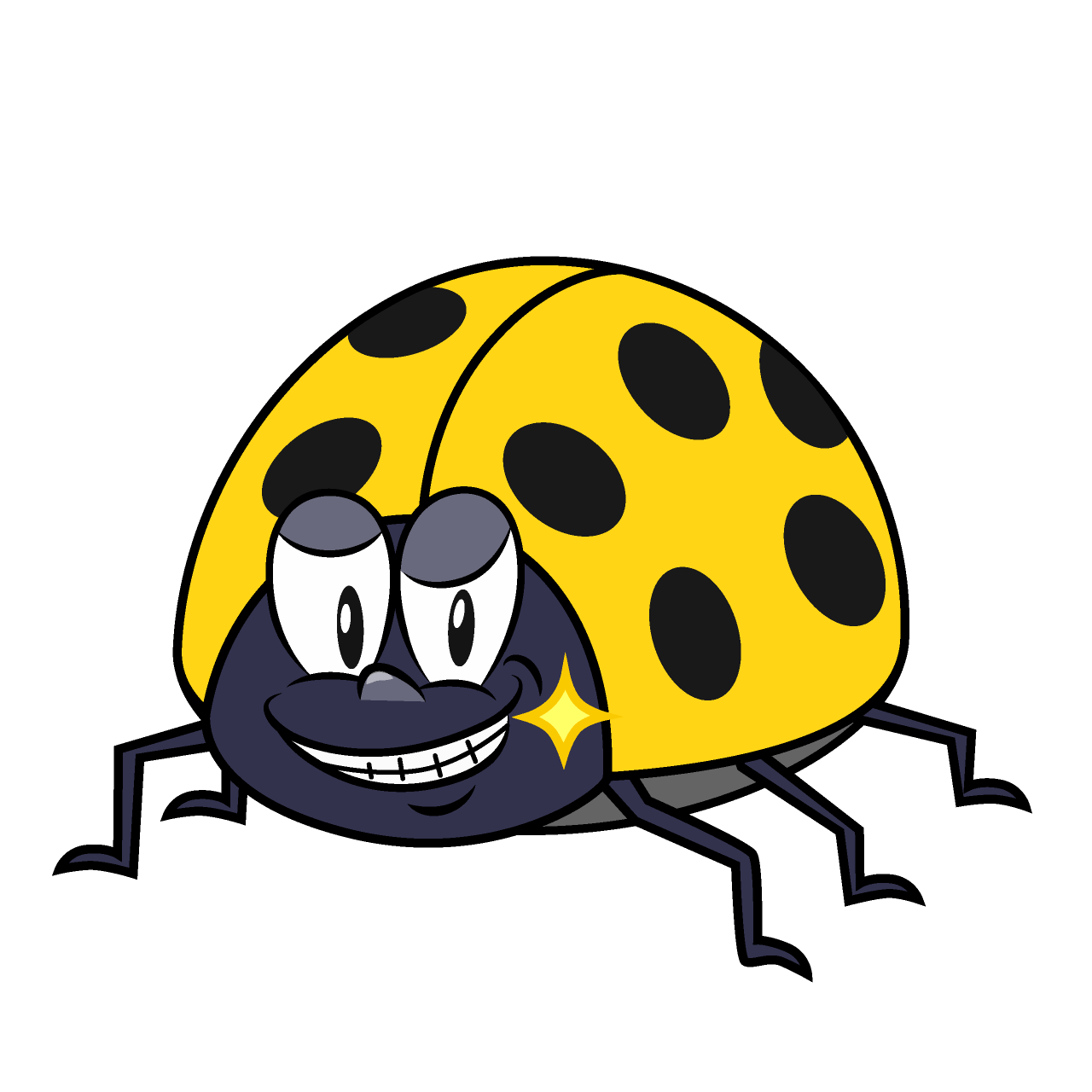 Grinning Yellow Ladybug