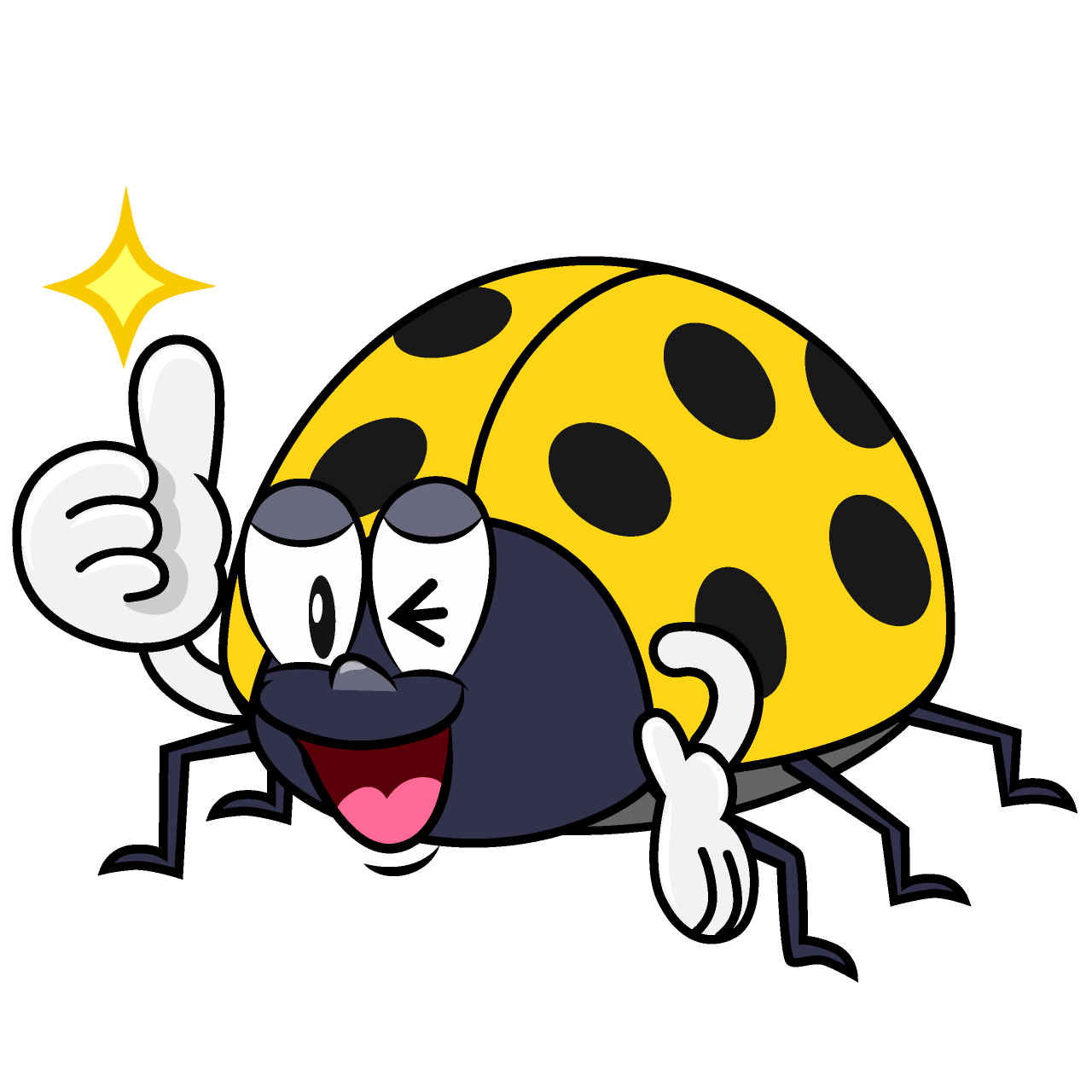 Thumbs up Yellow Ladybug