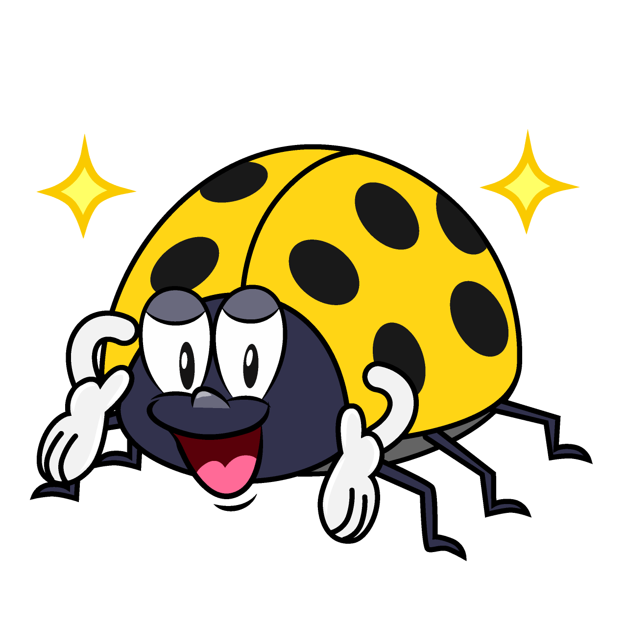 Glitter Yellow Ladybug