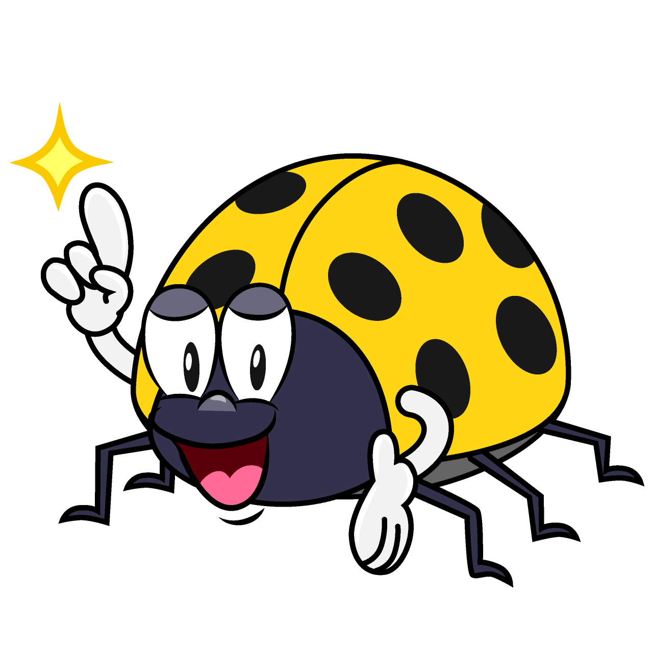 Posing Yellow Ladybug