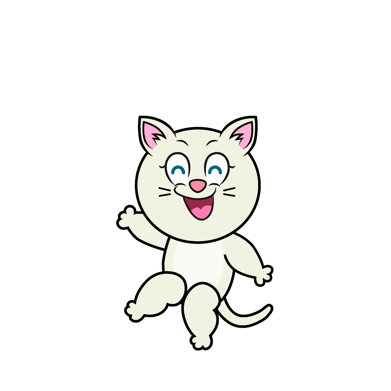 Gato Blanco Sonriente
