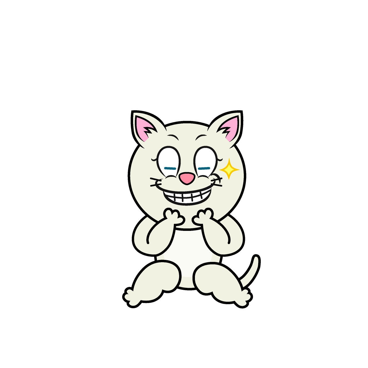 Gato Blanco Sonriente