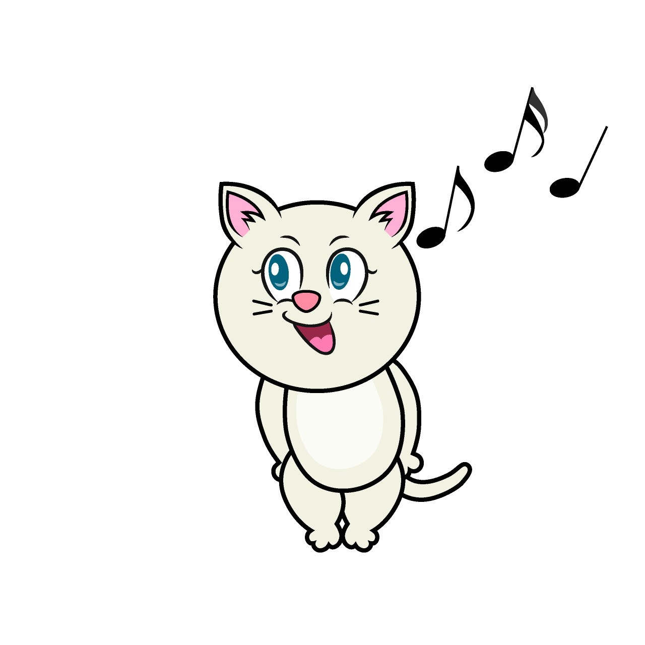 Gato Blanco Cantando