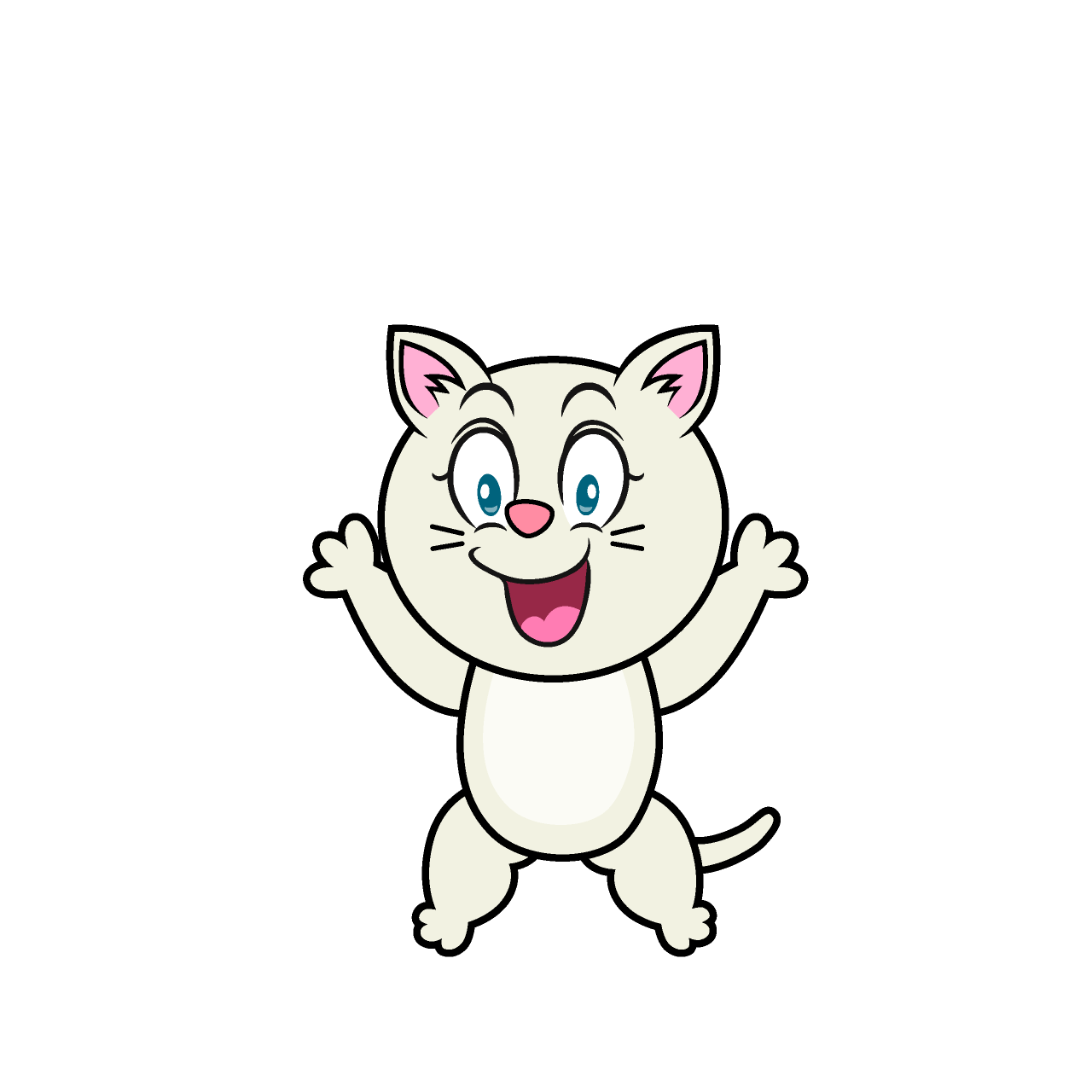 Gato Blanco Sorprendido