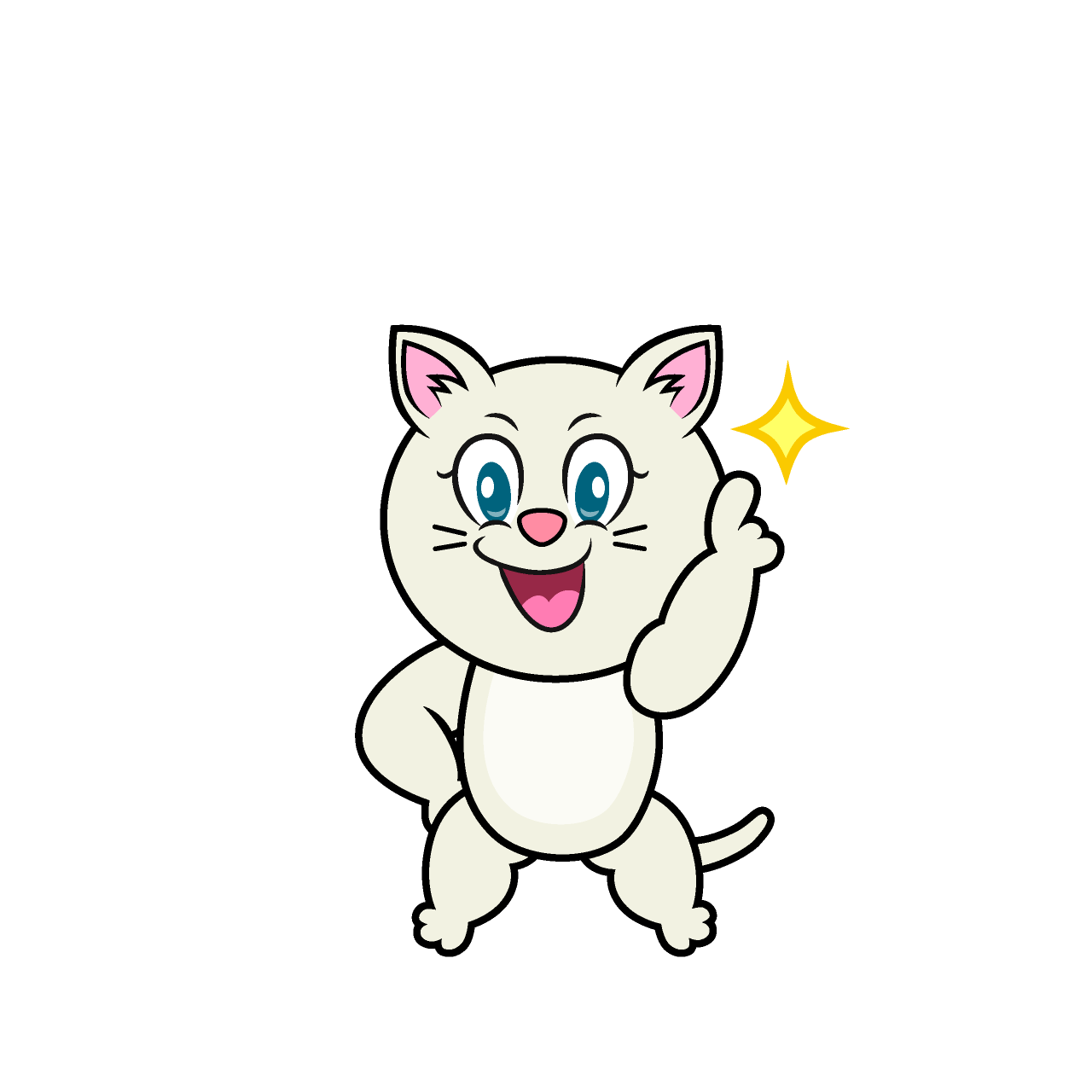 Gato Blanco Posando