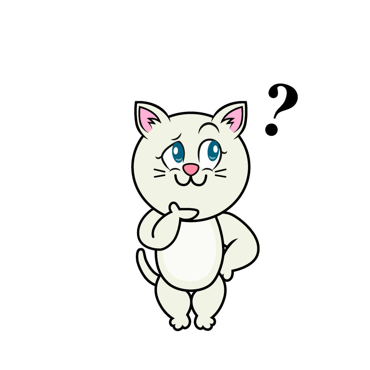 Gato Blanco Pensando