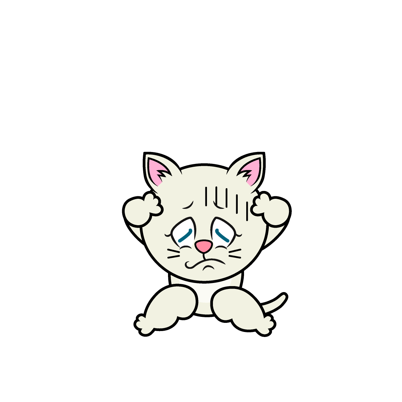 Gato Blanco Deprimido