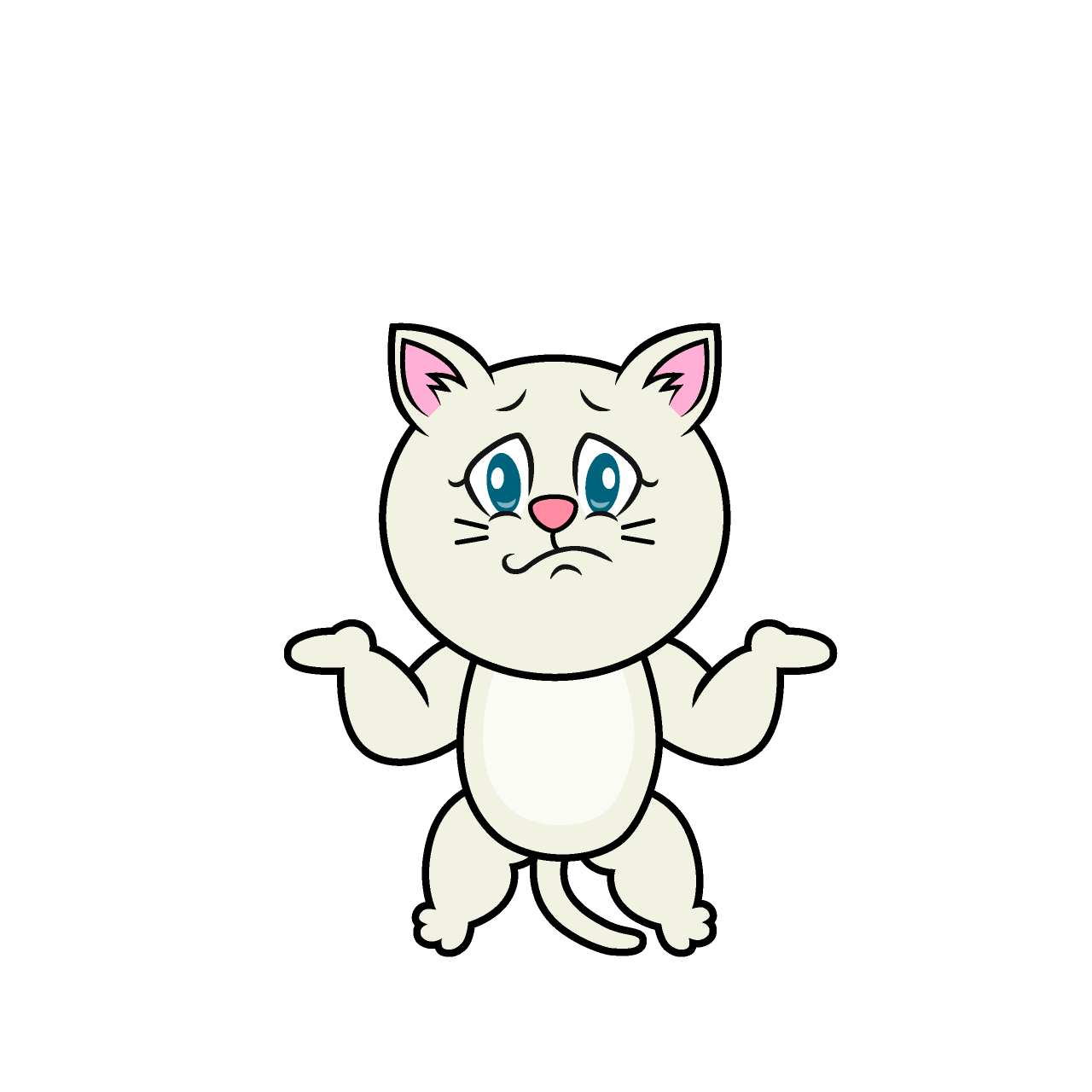 Gato Blanco Preocupado