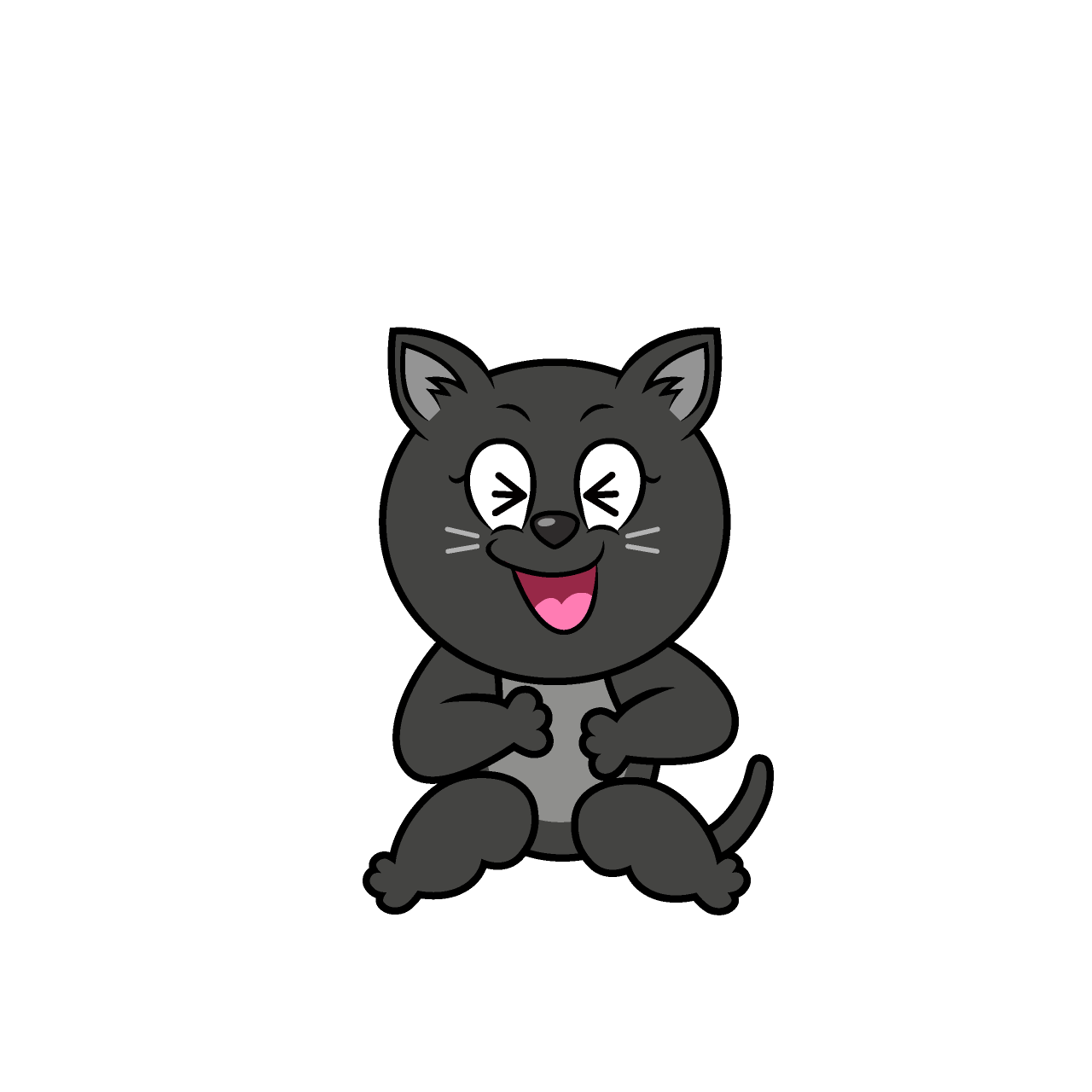 Laughing Black Cat