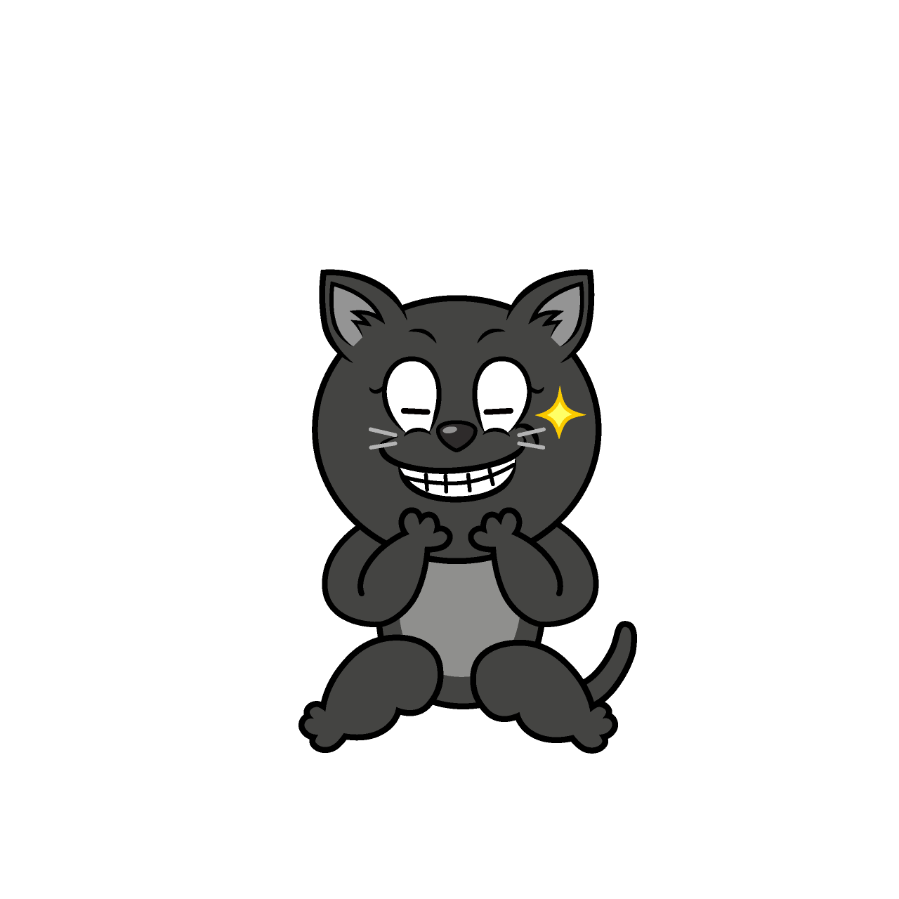 Grinning Black Cat