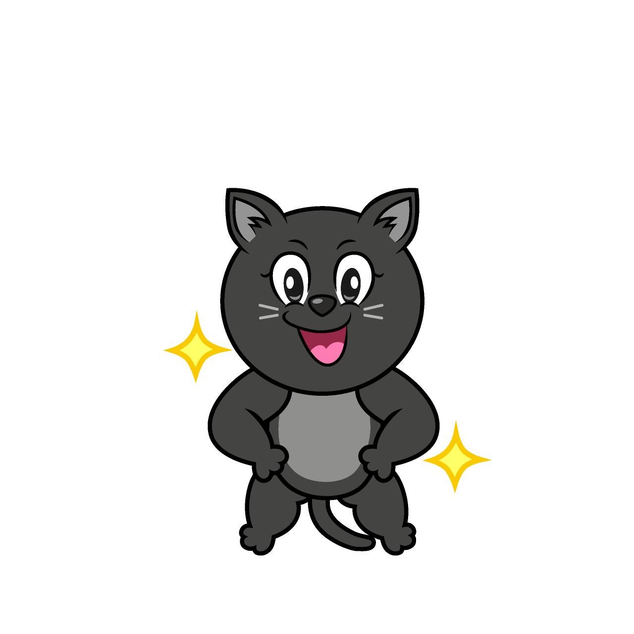 Glitter Black Cat