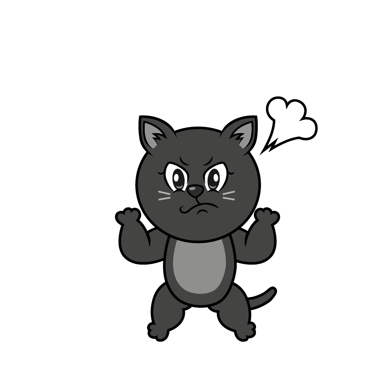 Angry Black Cat