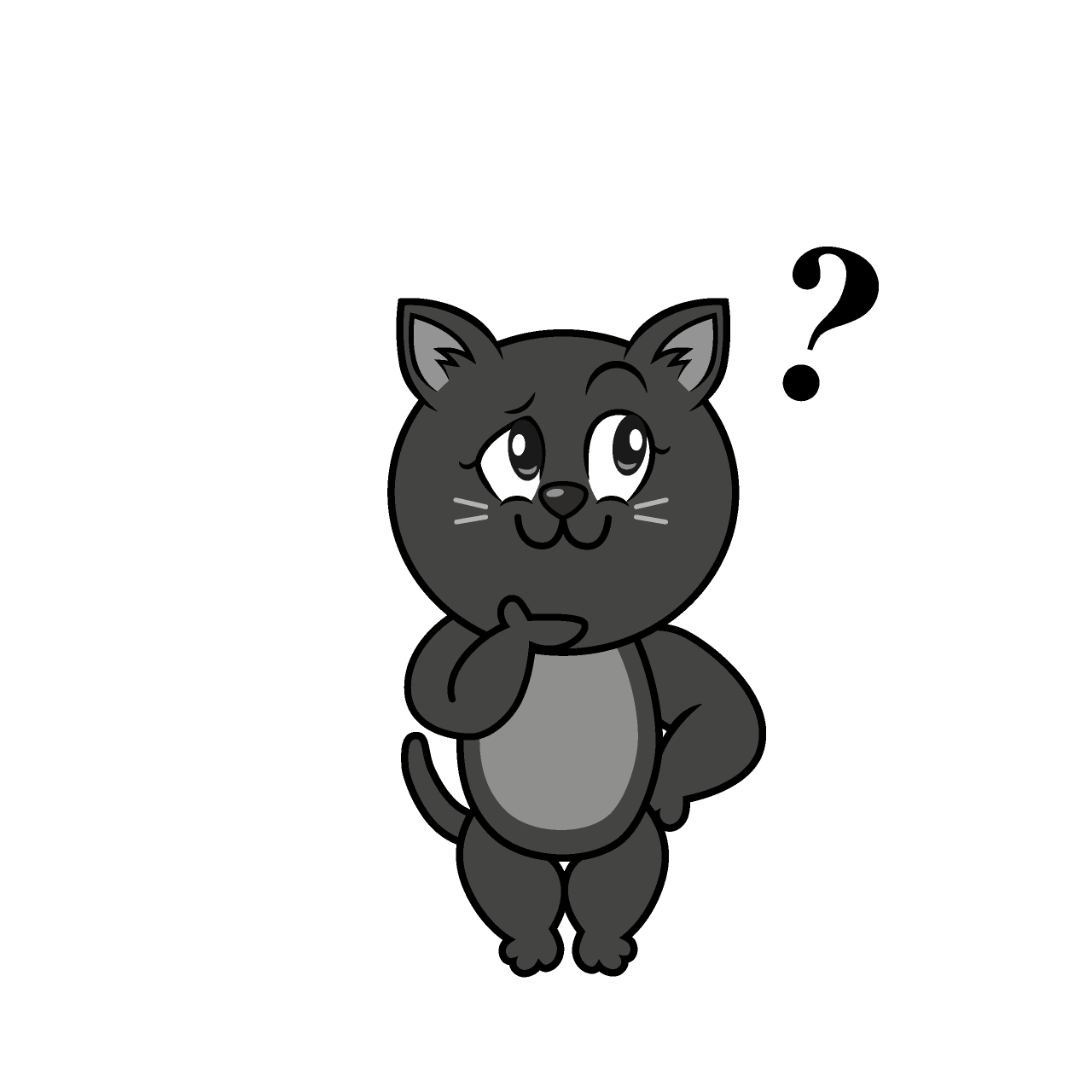 Thinking Black Cat