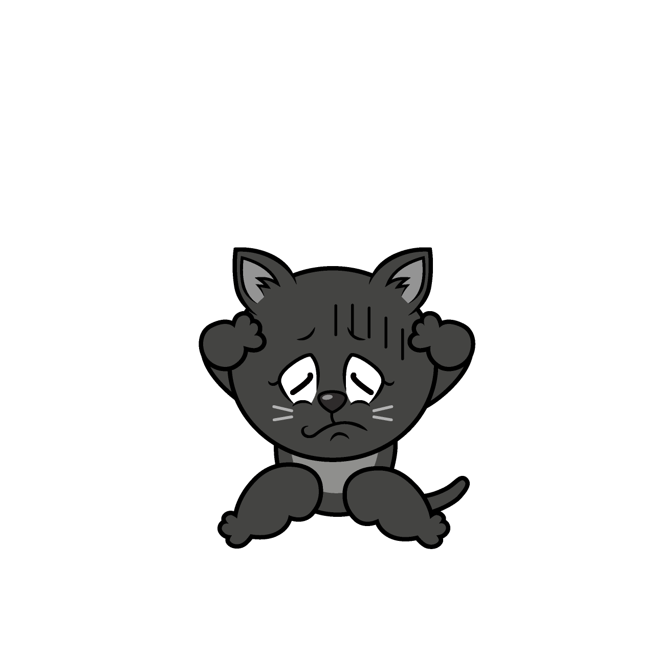 Depressed Black Cat