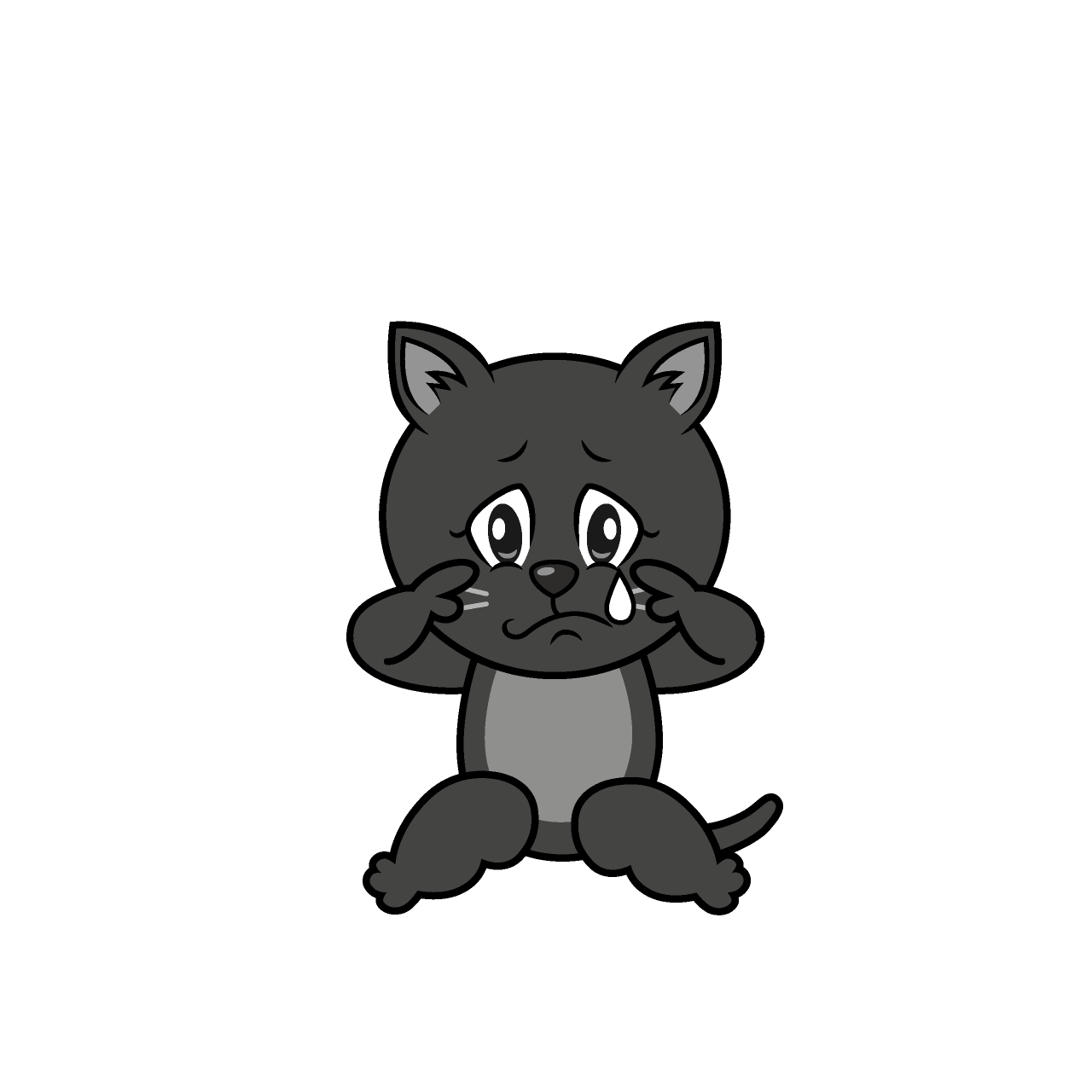 Sad Black Cat