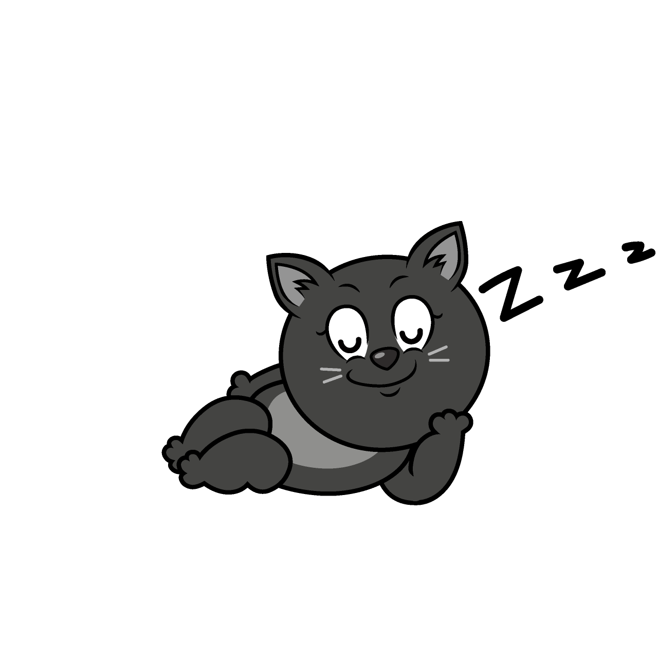 Sleeping Black Cat