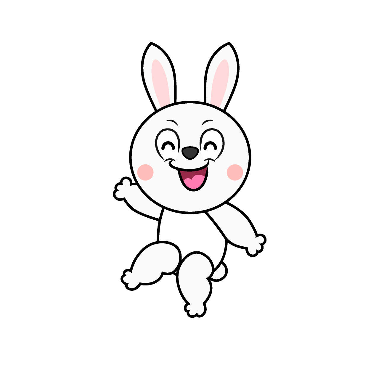 Smiling White Rabbit