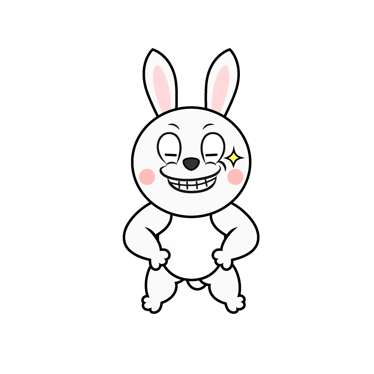Grinning White Rabbit
