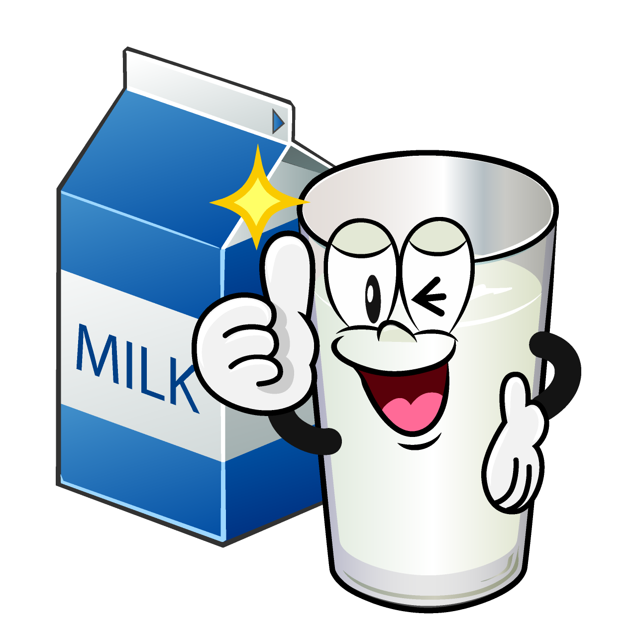 Pulgares arriba leche