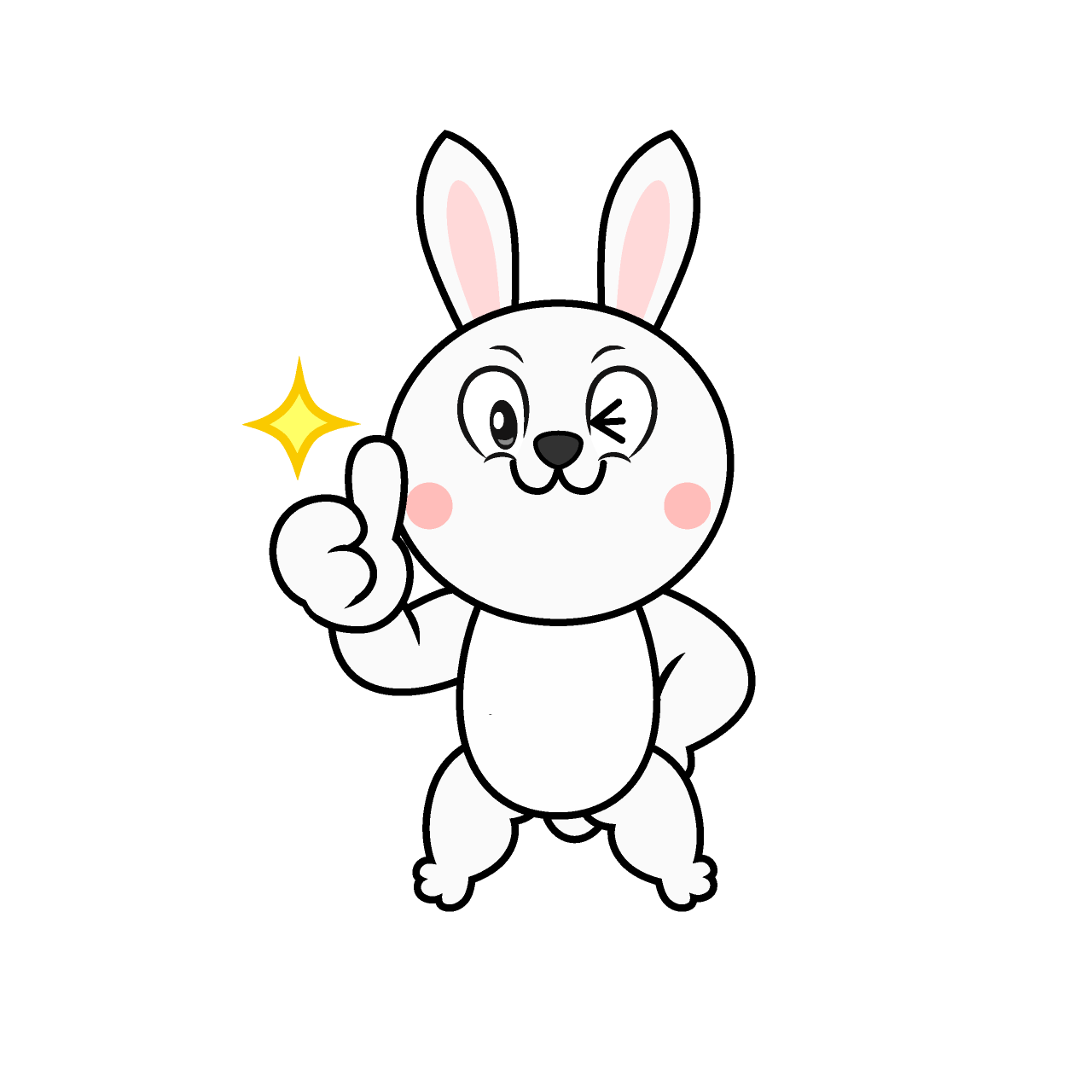 Thumbs Up White Rabbit