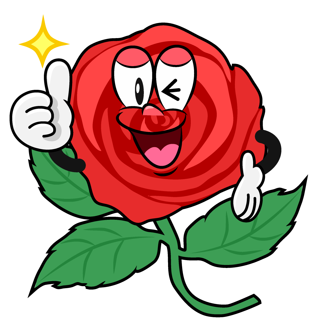 Rosa Pulgares hacia arriba