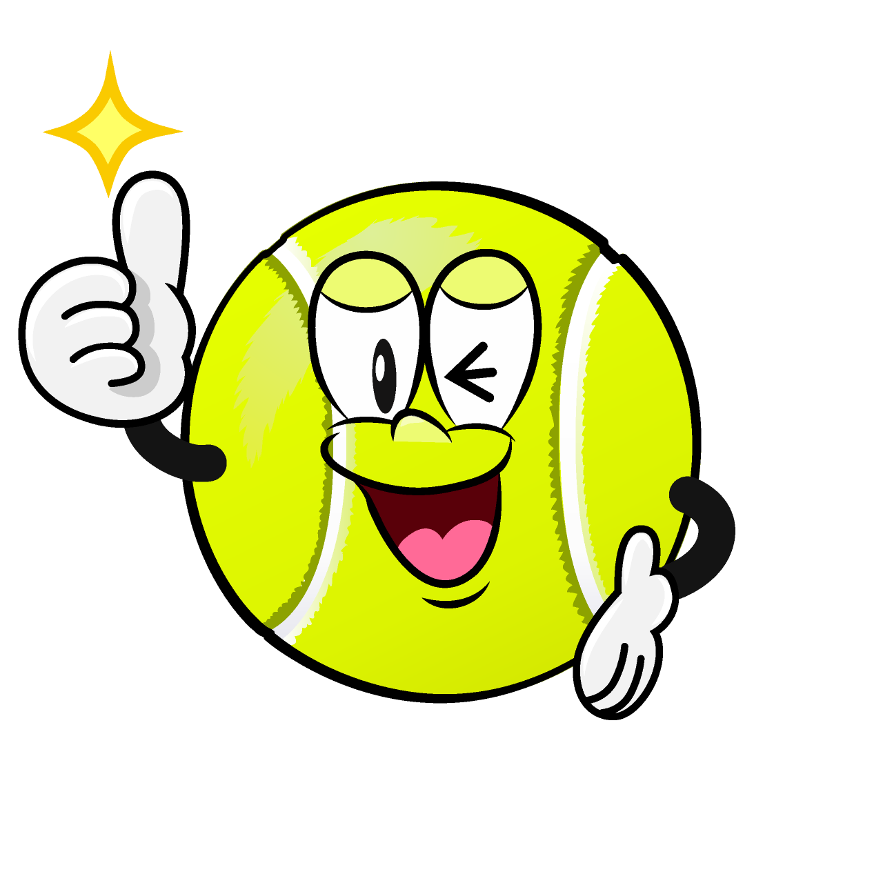 Thumbs up Tennis Ball