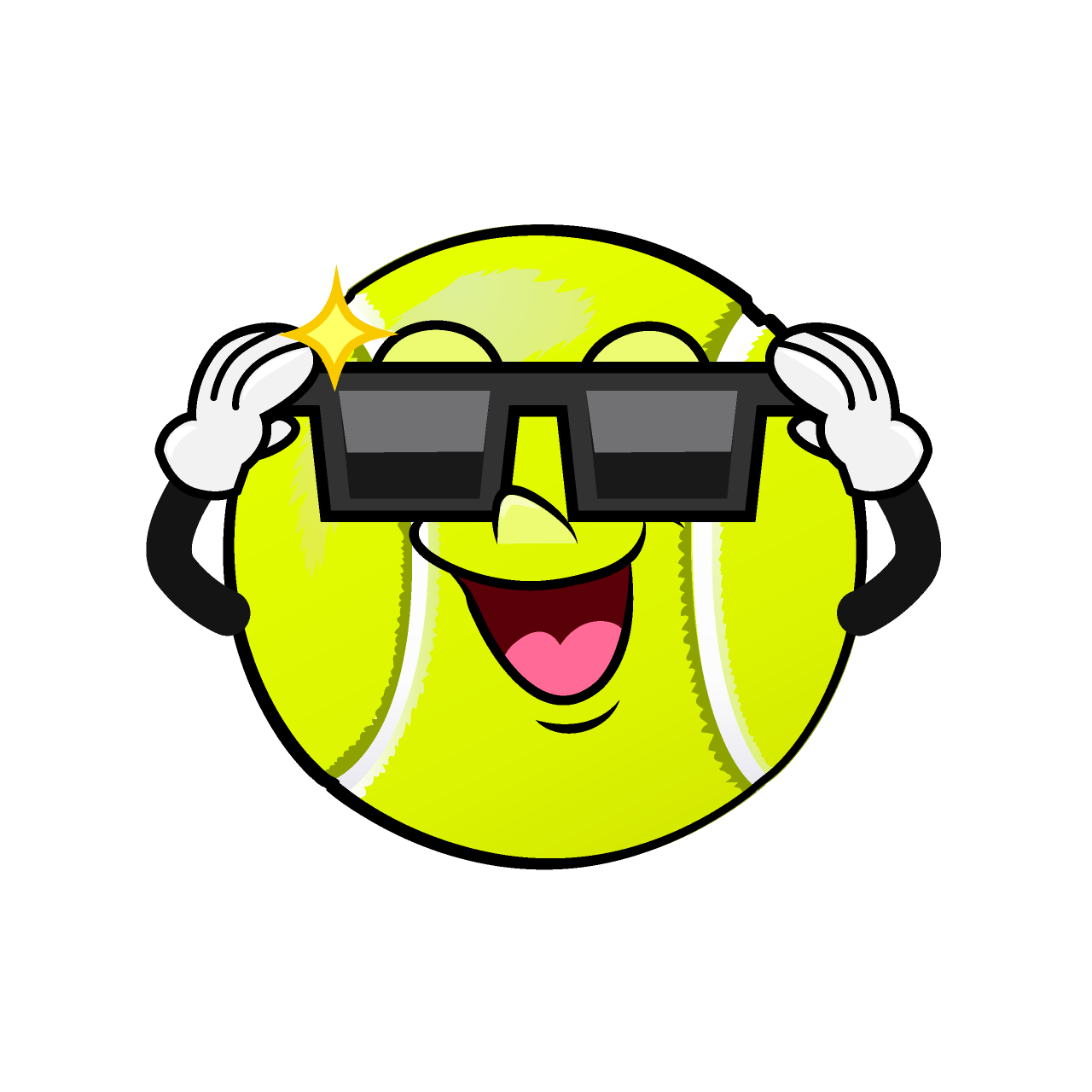 Tennis Ball with Sunglasses