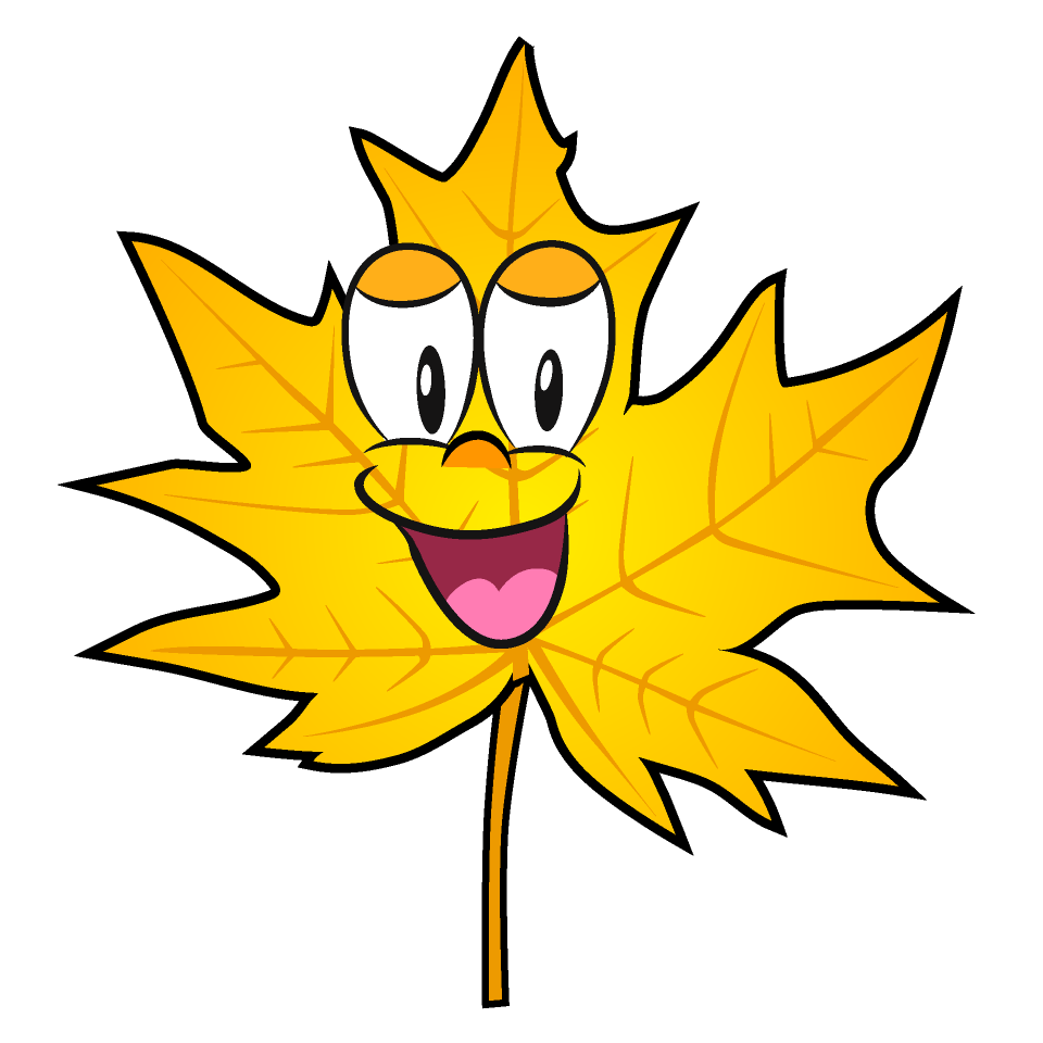 Hoja de Otoño Amarilla Sonriente